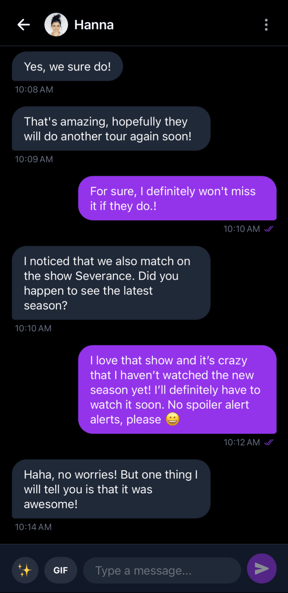 Chat about shared interests